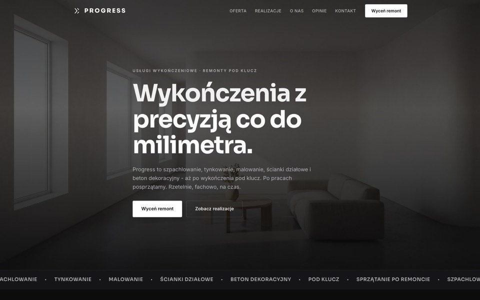 Zrzut strony: Wykończenia wnętrz: realizacje przed i po, wycena online